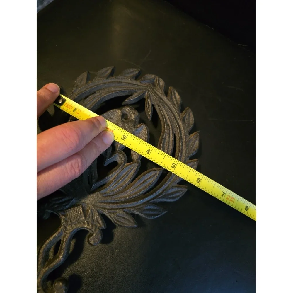 Vintage Cast Iron Trivet Eagle Heart Design Approximately 9